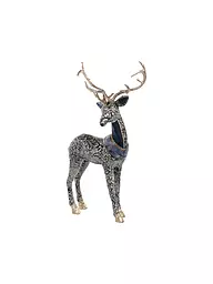 GOODWILL | Figura decorativa Ciervo de pie 73cm azul/gris/dorado | Azul