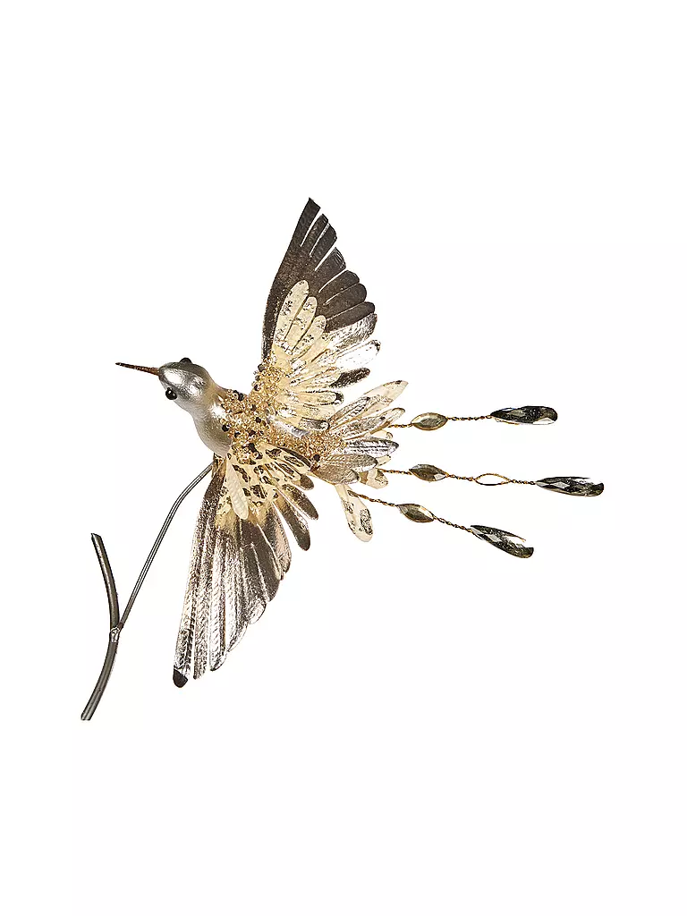 GOODWILL | Figura decorativa Colibrí con clip 20cm champán/oro | Oro