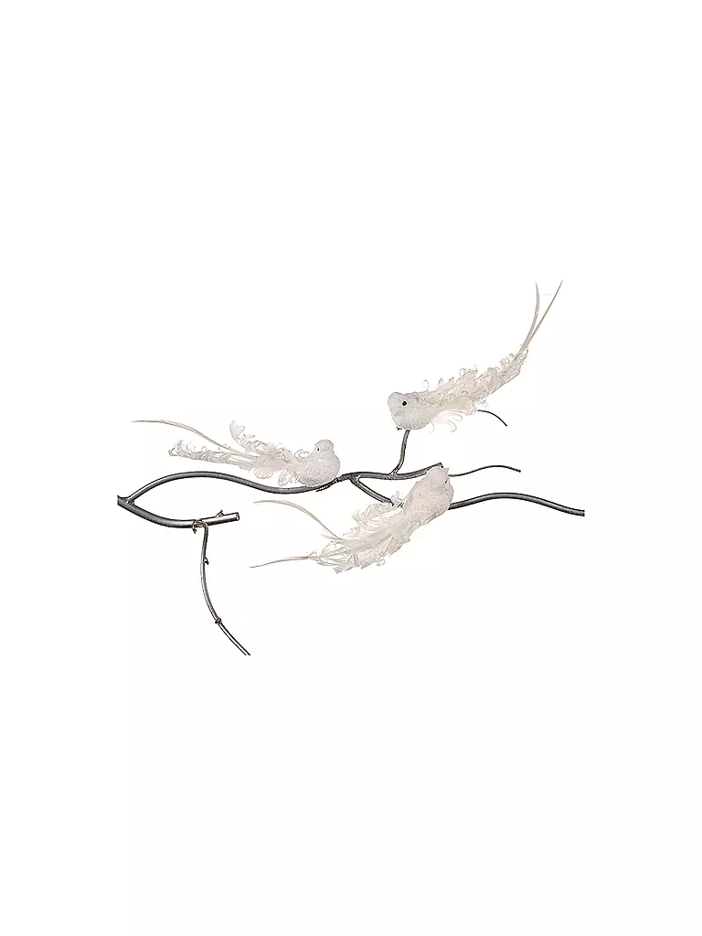 GOODWILL | Figura decorativa pájaro con clip 18cm blanco | Sin color