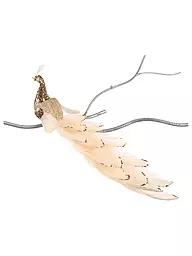 GOODWILL | Figura decorativa Pavo Real con clip 28cm champ/crema | Crema