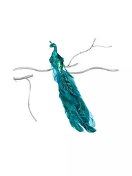 GOODWILL | Figura decorativa Pavo Real de Hojas con Clip 36cm azul/verde | Petróleo