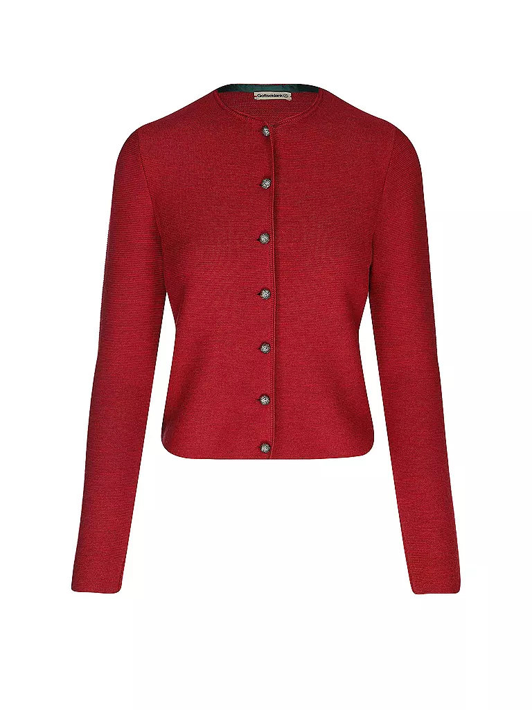 GOTTSEIDANK | Cárdigan tradicional ALOISIA | Rojo oscuro