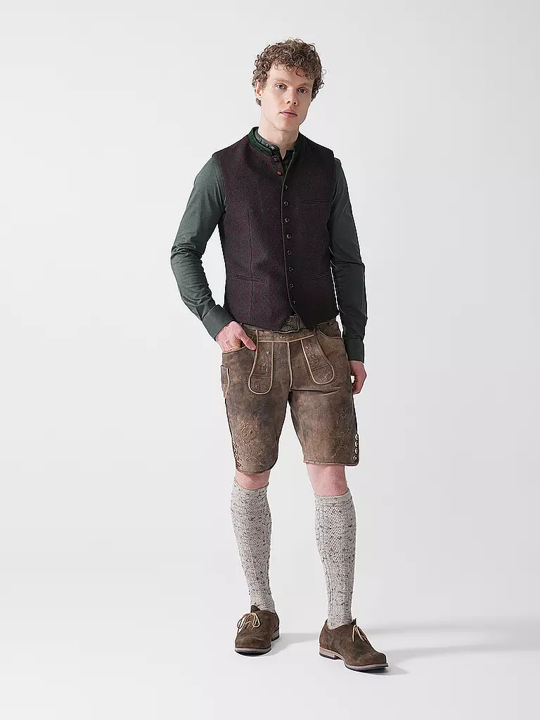 GOTTSEIDANK | Chaleco tradicional KONSTANTIN | Rojo oscuro