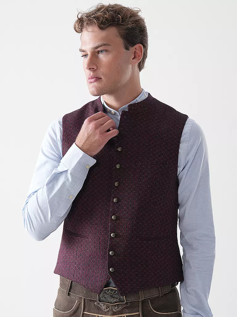 GOTTSEIDANK | Chaleco tradicional KONSTANTIN | Rojo oscuro