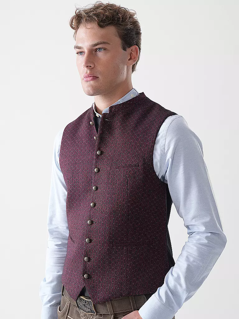 GOTTSEIDANK | Chaleco tradicional KONSTANTIN | Rojo oscuro