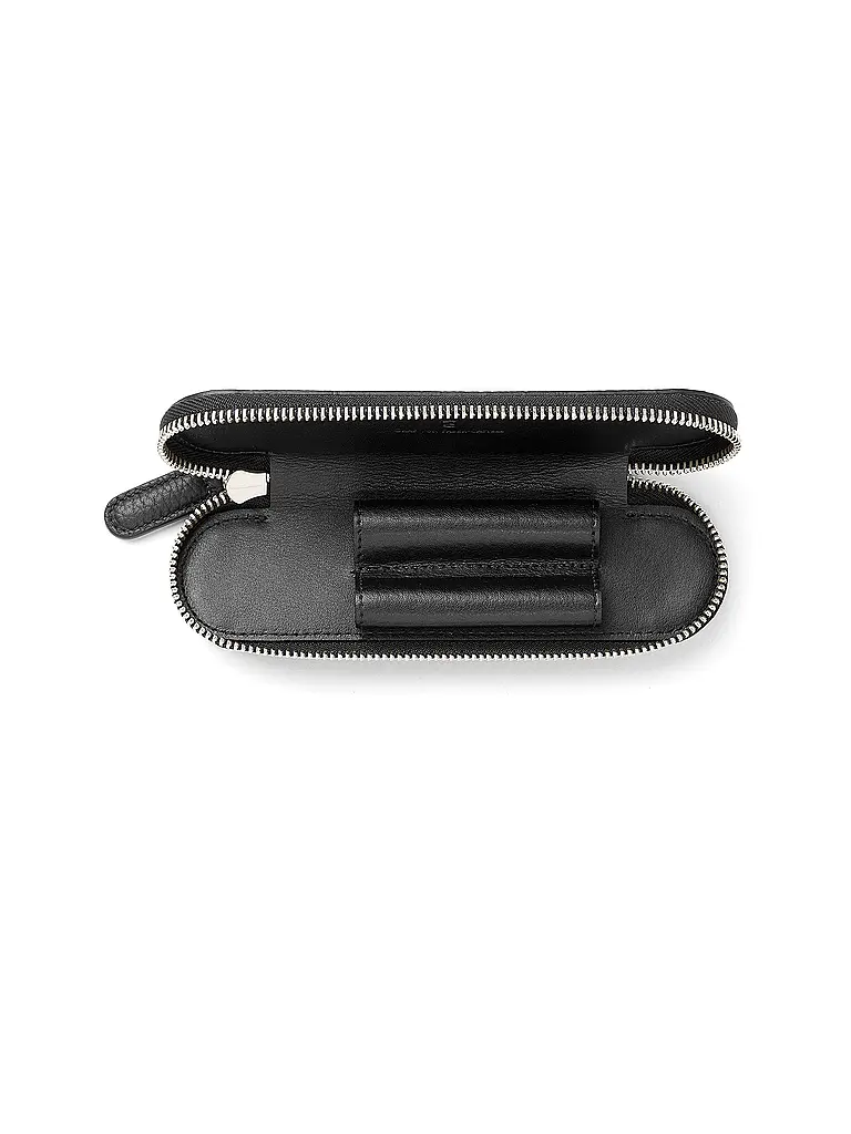 GRAF VON FABER-CASTELL | Estuche para 2 artículos de escritura, cachemira, cremallera, negro | 