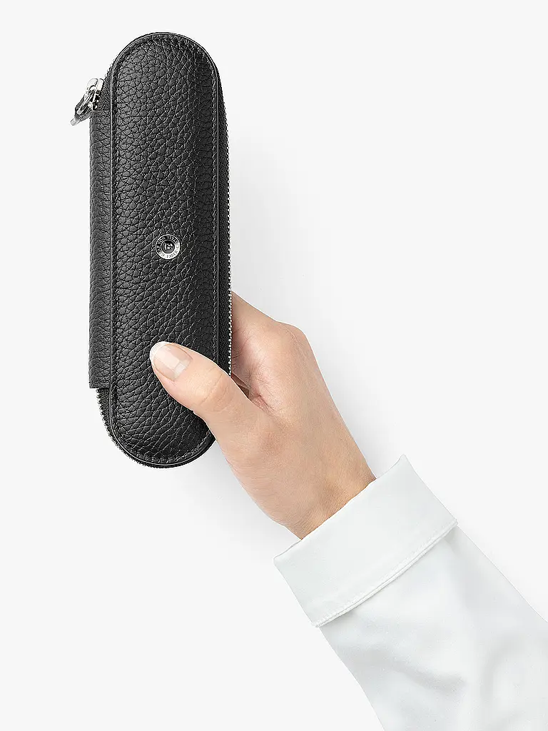 GRAF VON FABER-CASTELL | Estuche para 2 artículos de escritura, cachemira, cremallera, negro | 