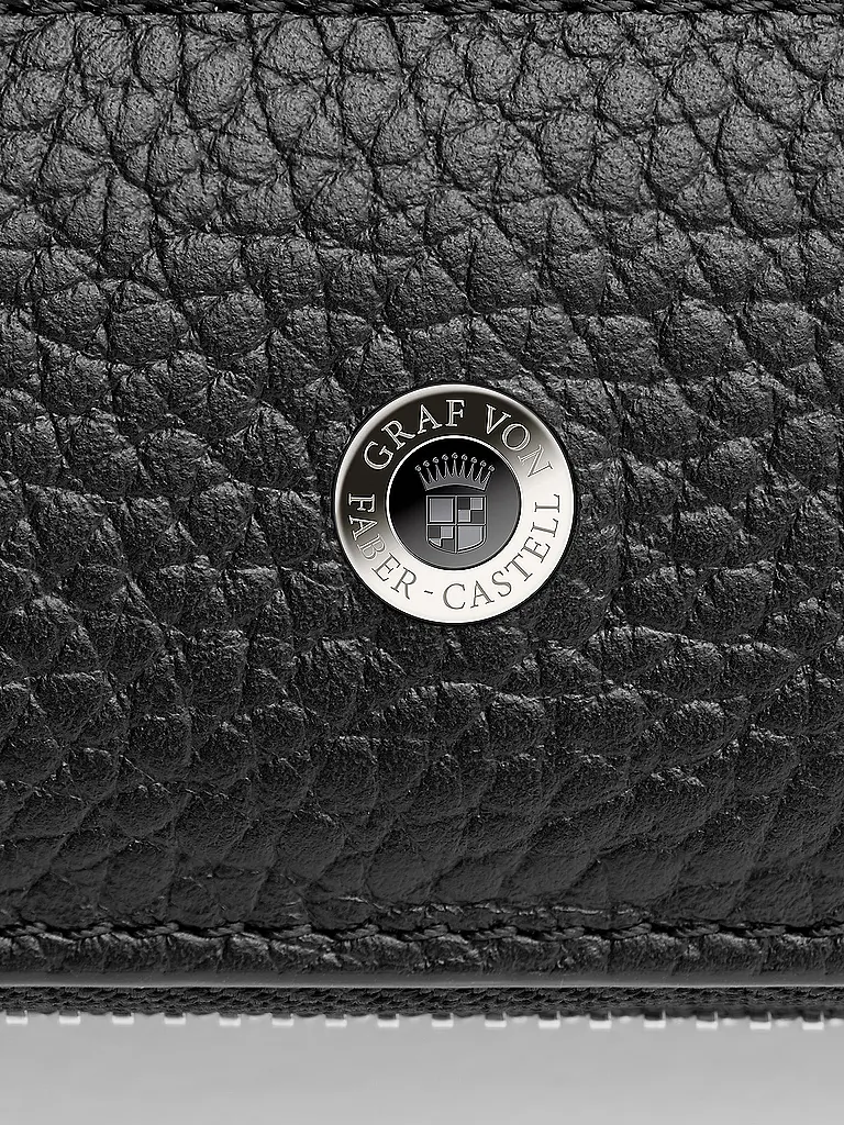GRAF VON FABER-CASTELL | Estuche para 2 artículos de escritura, cachemira, cremallera, negro | 