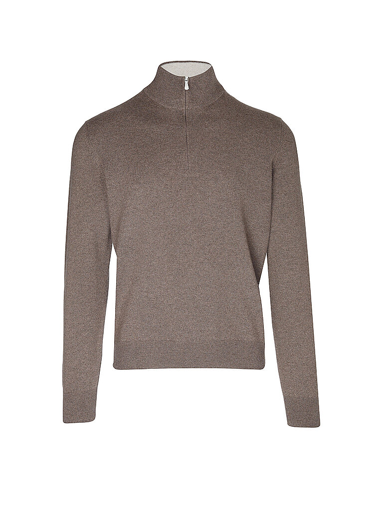 Gran Sasso Jersey de cachemira con cuello alto marrón claro