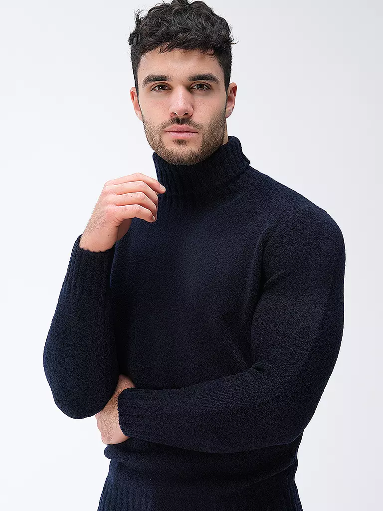 GRAN SASSO | Jersey de cuello alto | Azul oscuro