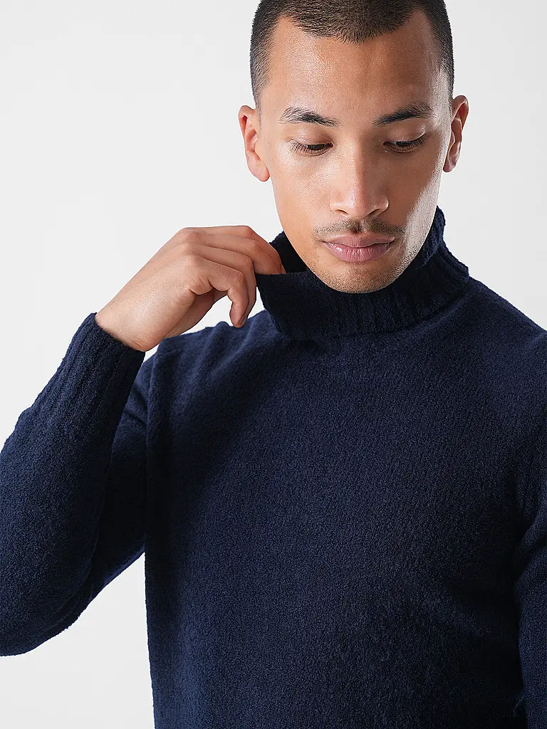 GRAN SASSO | Jersey de cuello alto | Azul oscuro