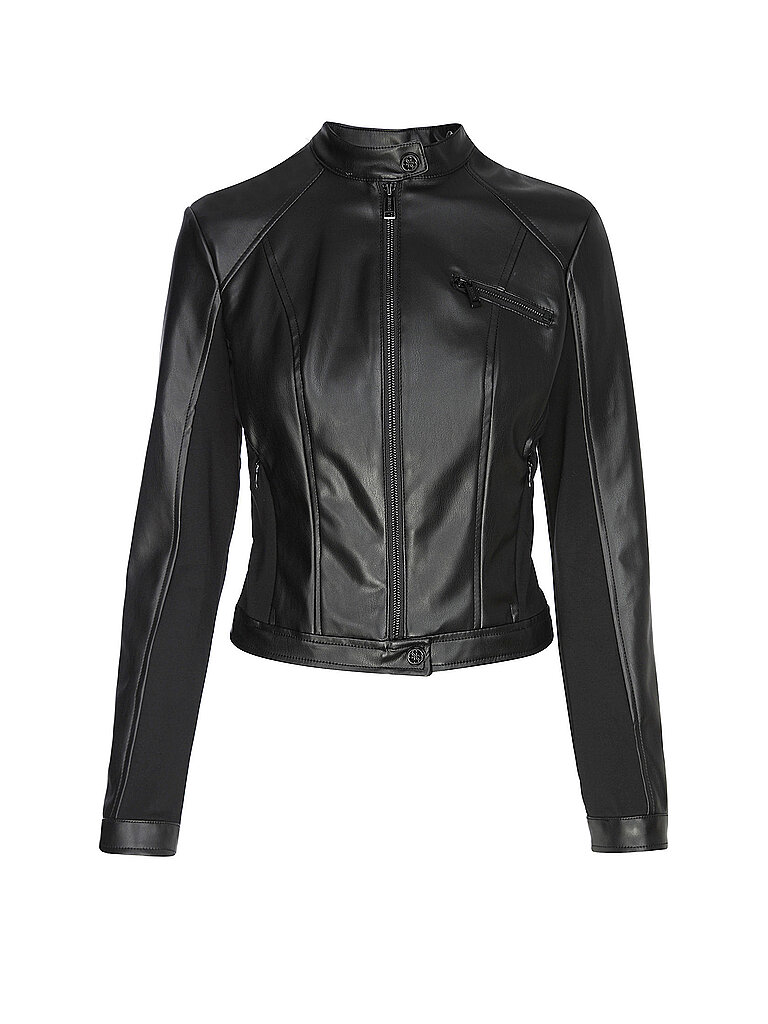 Chaqueta de efecto cuero negro L