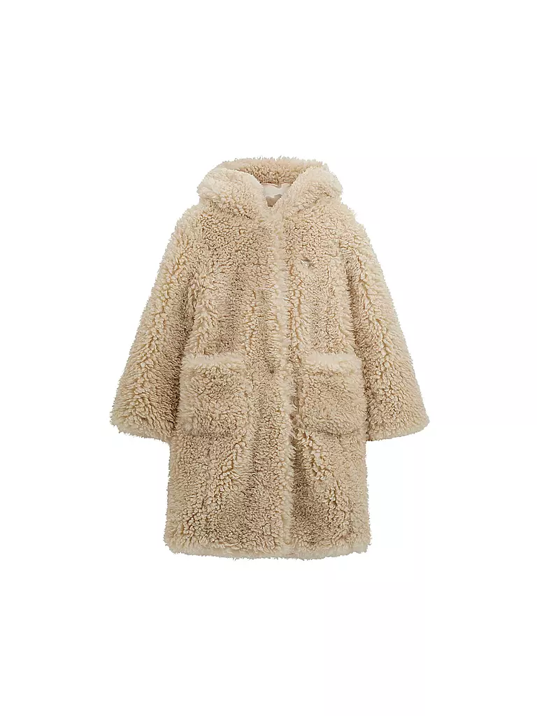 GUESS | Abrigo de niña con aspecto de piel | Crema
