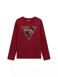 GUESS | Camiseta de manga larga para niña | Rojo oscuro