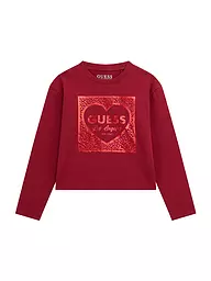 GUESS | Camiseta de manga larga para niña | Rojo oscuro