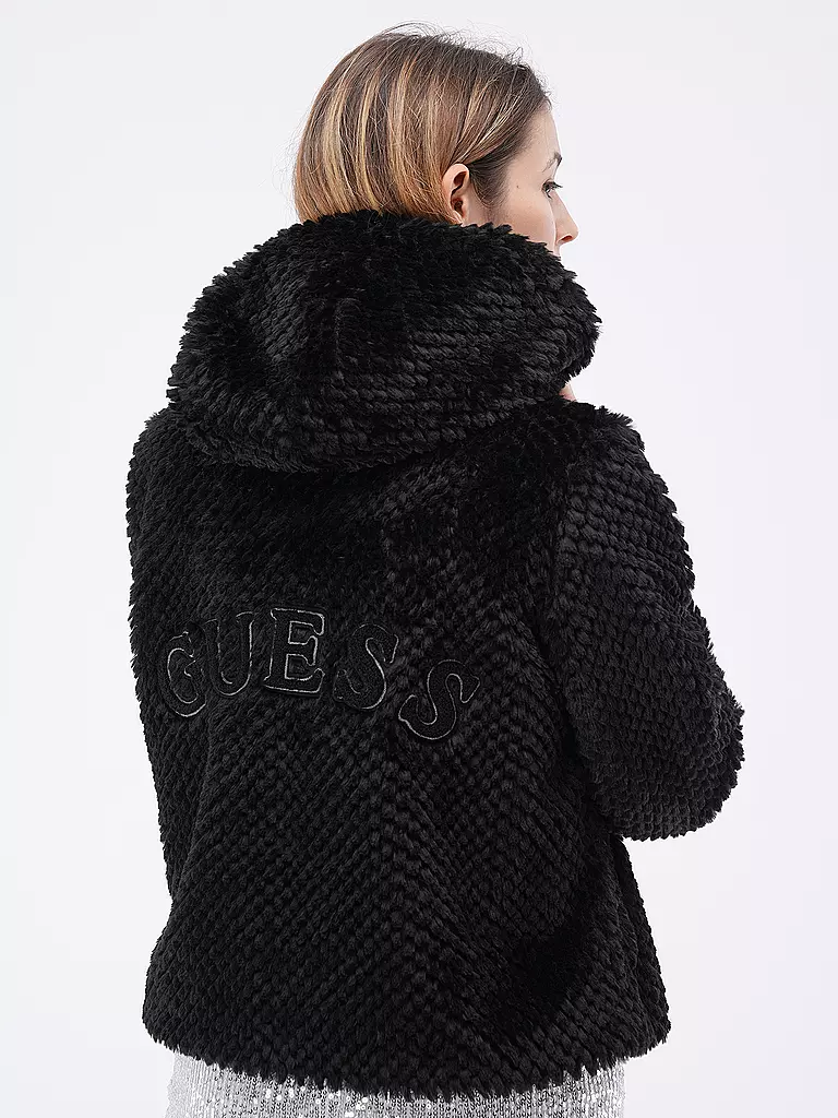 GUESS | Chaqueta de aspecto de piel | Negro
