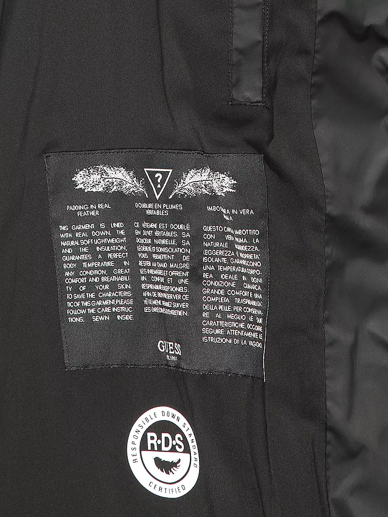 GUESS | Daunensteppmantel  | Negro