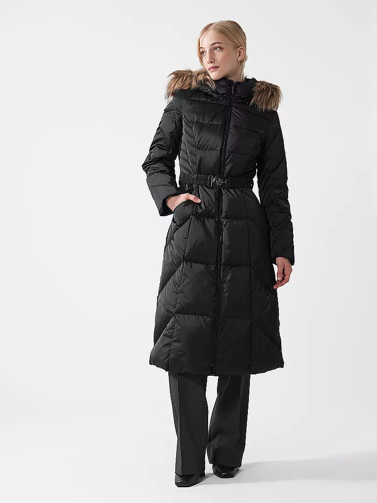 GUESS | Daunensteppmantel  | Negro