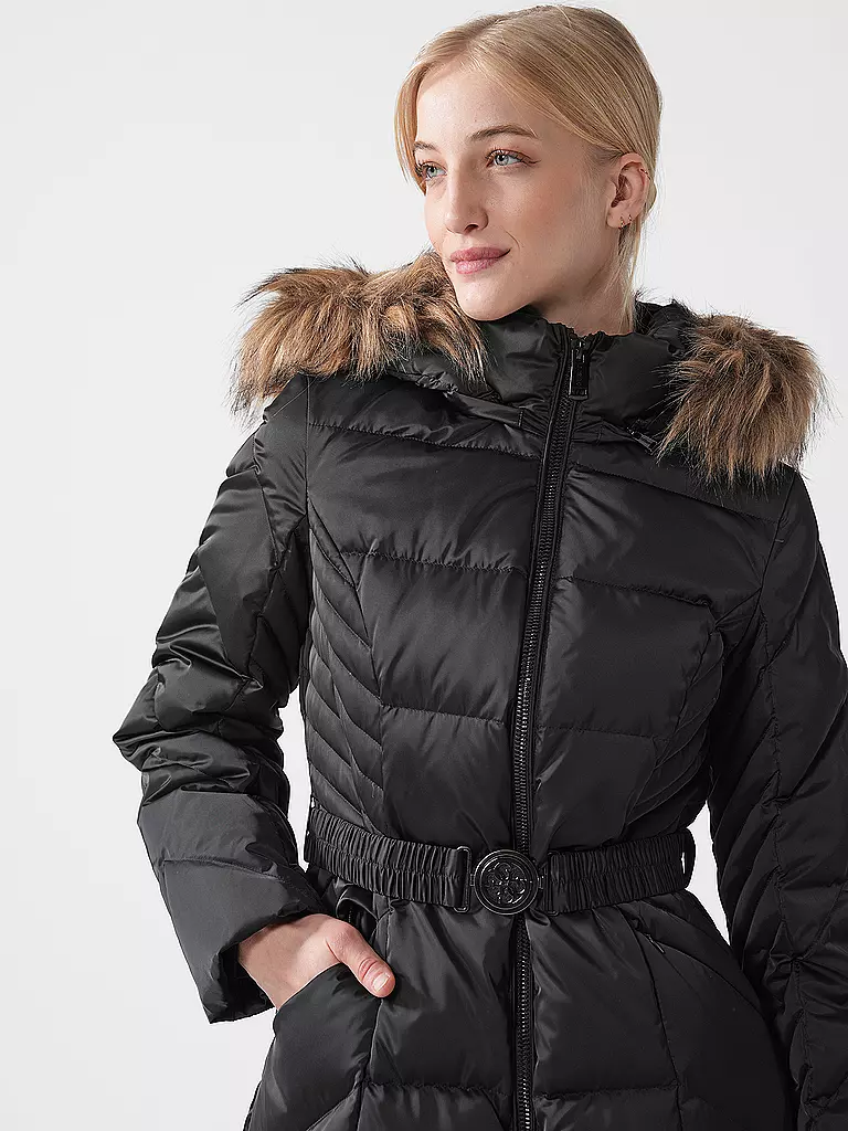 GUESS | Daunensteppmantel  | Negro