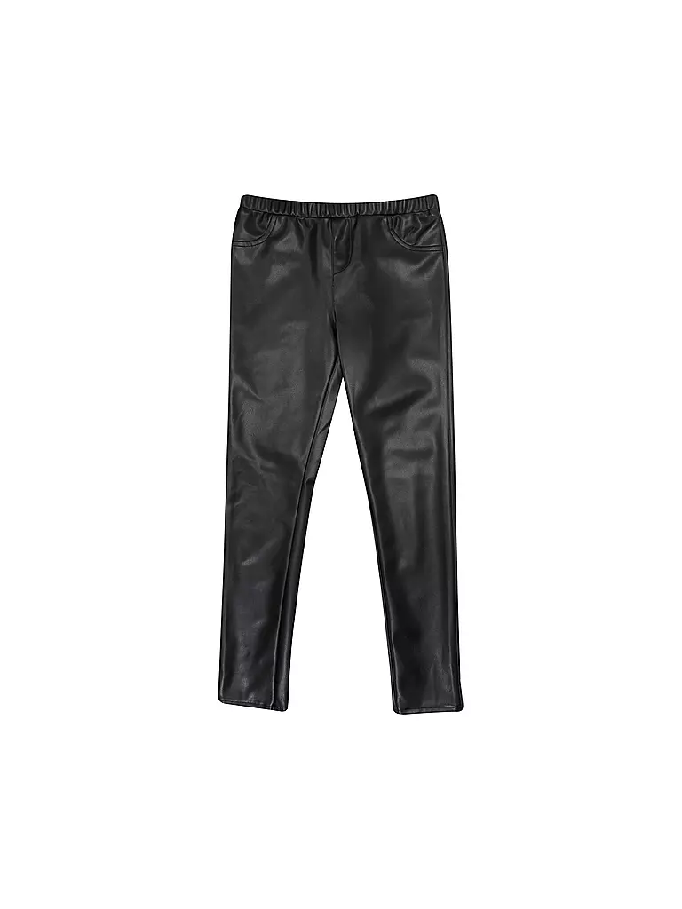 GUESS | Leggings de niña con aspecto de cuero | schwarz