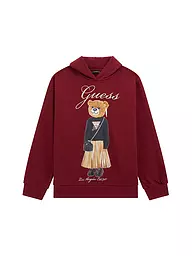 GUESS | Sudadera con capucha para niña - Hoodie | Rojo oscuro