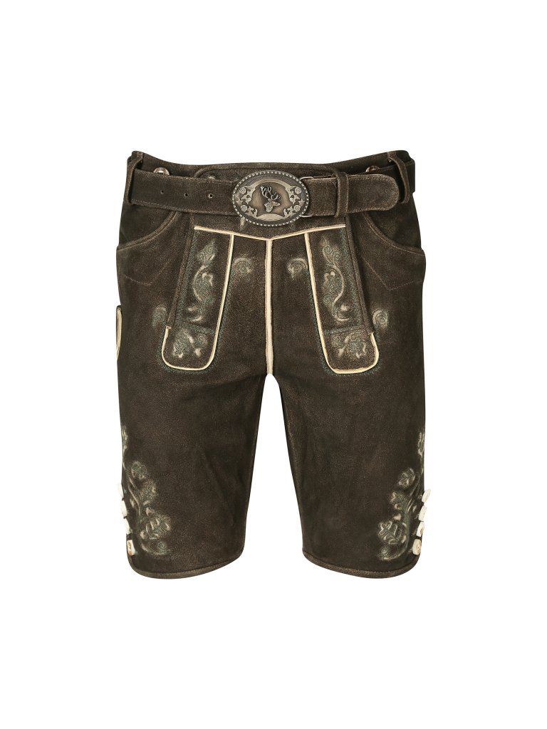 Gweih & Silk Pantalones de cuero tradicionales Steirer Panther marrón