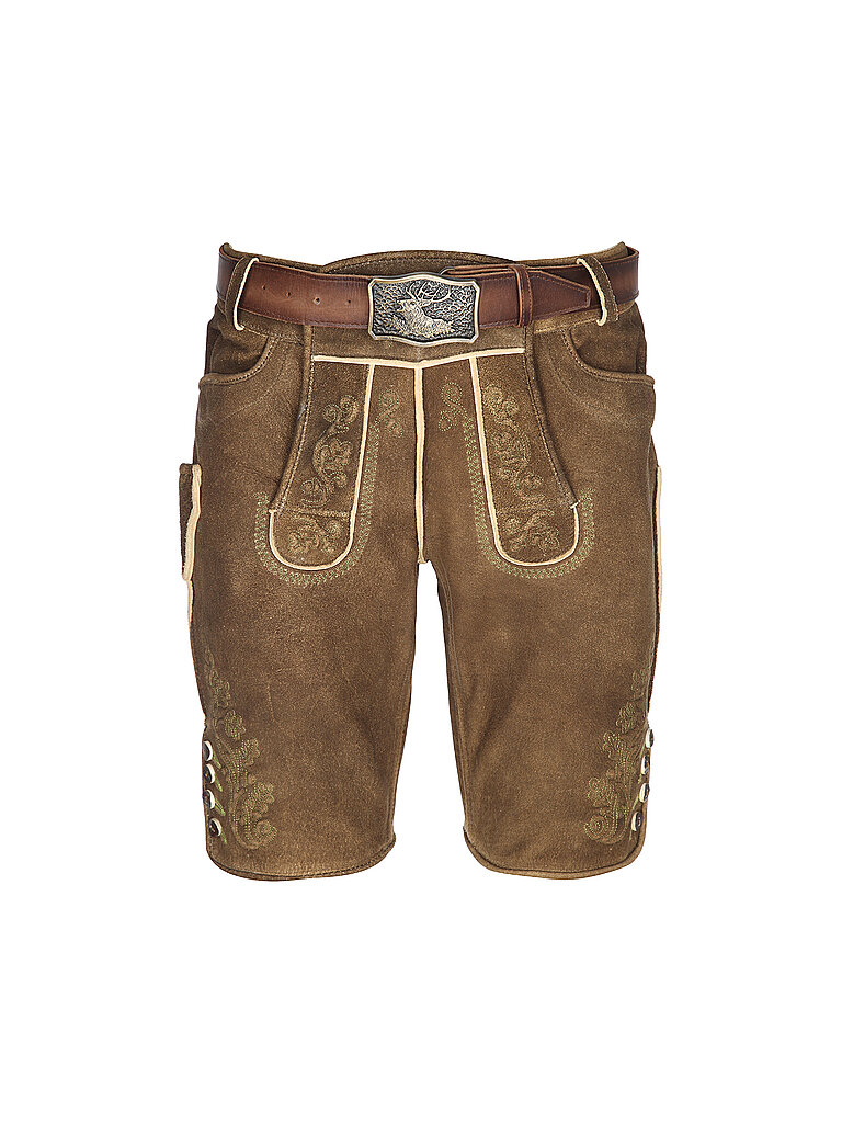 Gweih & Silk Pantalones de cuero tradicionales Vitus camel
