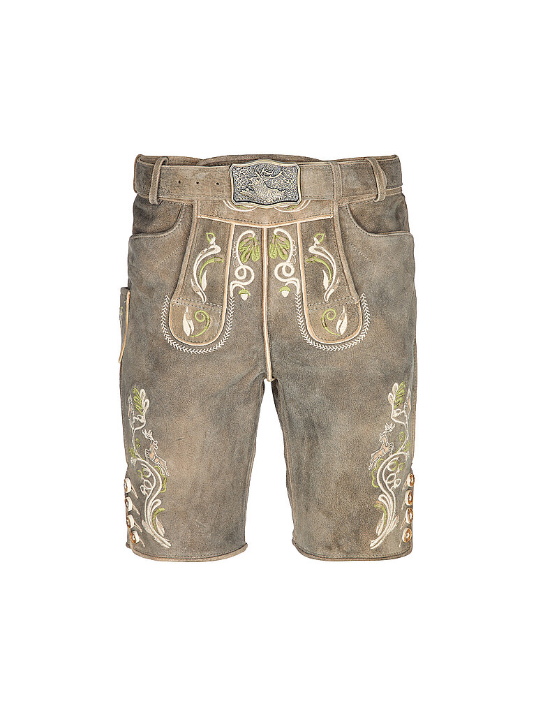 Gweih & Silk Pantalones de cuero LIAM beige