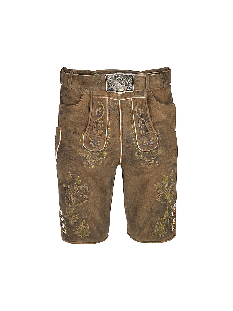 Gweih & Silk Pantalones de cuero ARNOLD marrón claro