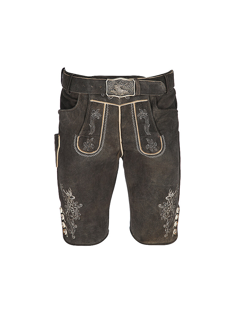 Gweih & Silk Pantalones de cuero BORIS marrón