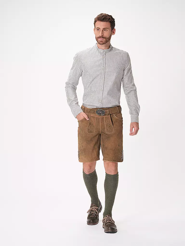 GWEIH & SILK | Lederhose LEO | Marrón claro