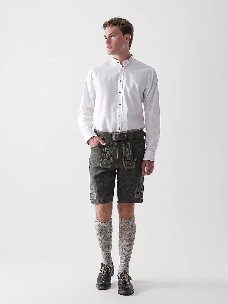 GWEIH & SILK | Pantalón de traje tradicional BASTIAN | Verde oscuro