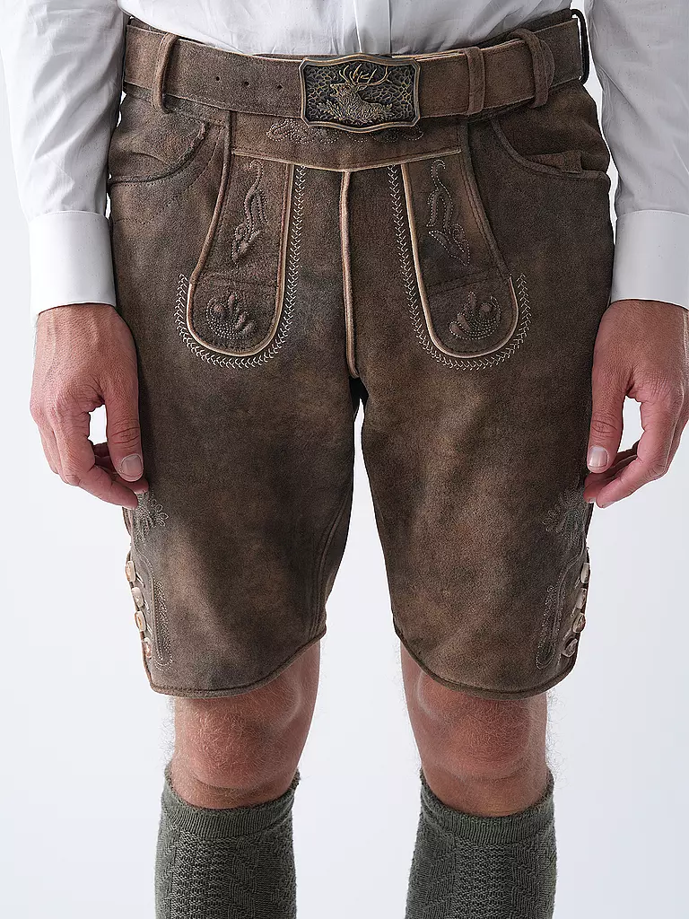 GWEIH & SILK | Pantalones de cuero ARNO | Marrón