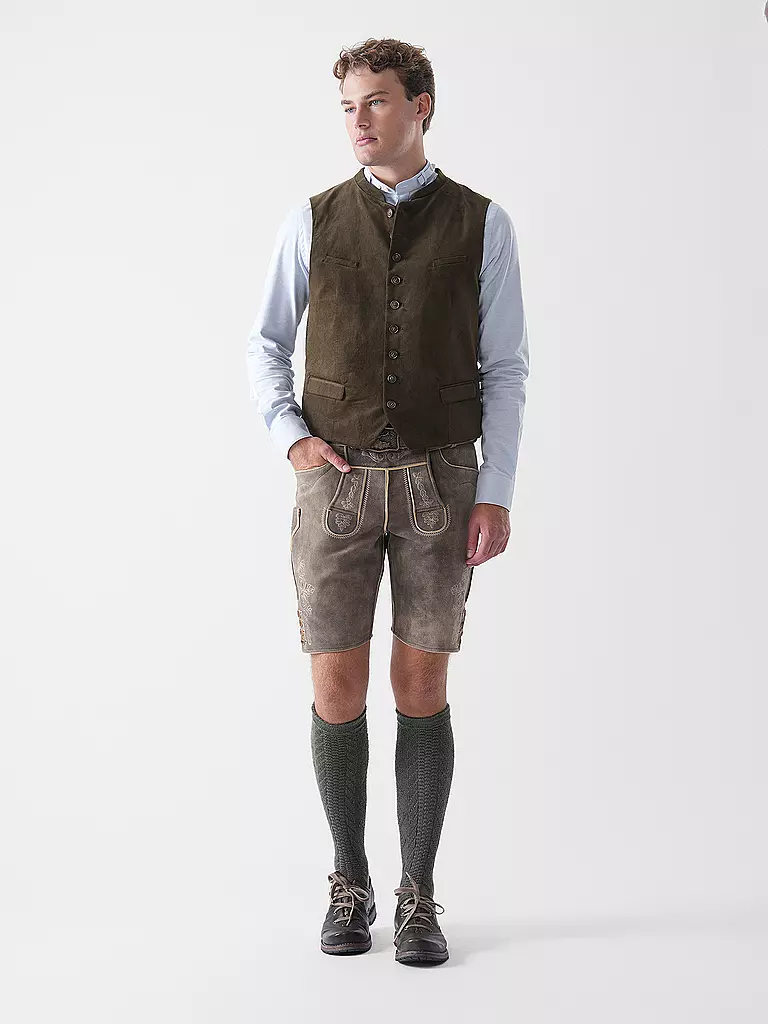 GWEIH & SILK | Pantalones de cuero KARLO | Marrón