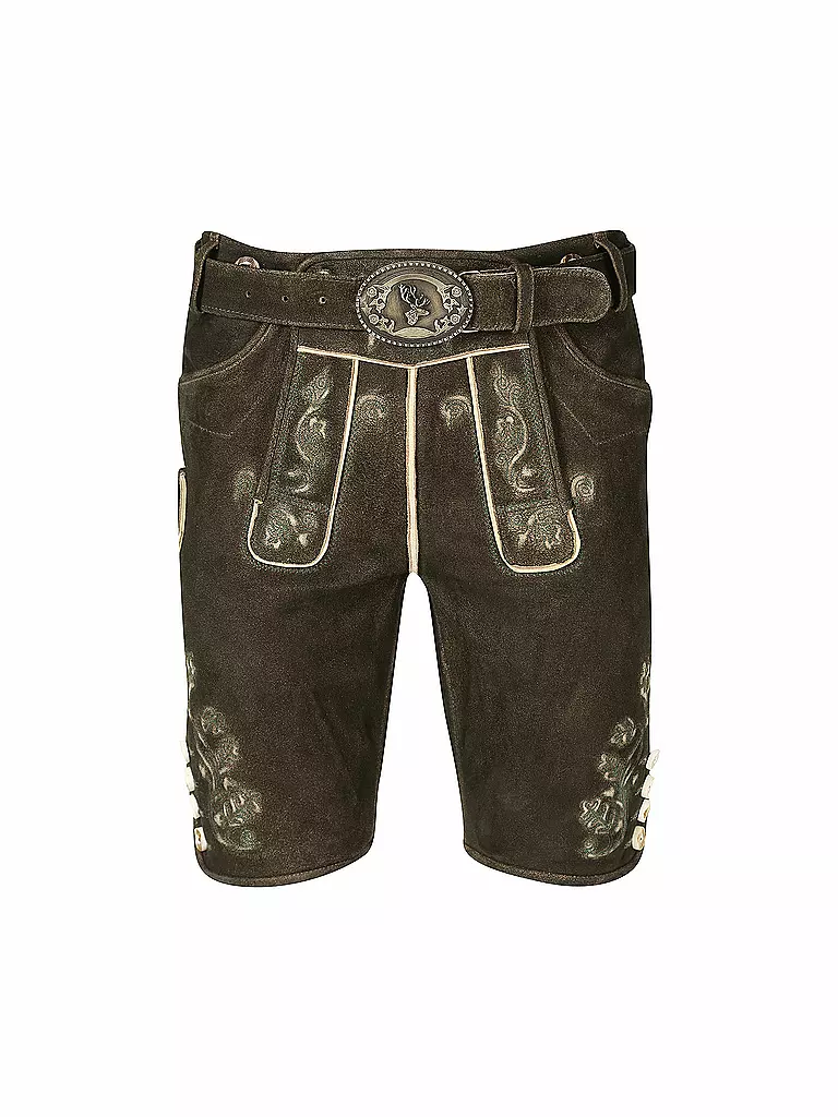GWEIH & SILK | Pantalones de cuero tradicionales Steirer Panther | Marrón