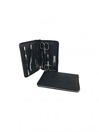 HAMMANN | Set de manicura de cuero (Negro, 7 piezas)