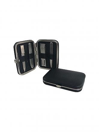 HAMMANN | Mini set de manicura de cuero para hombre (negro, 4 piezas)