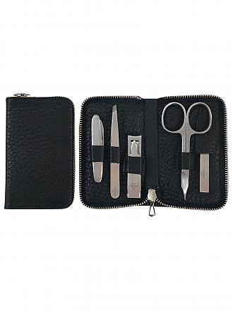 HAMMANN | Set de manicura de cuero (negro, 5 piezas)
