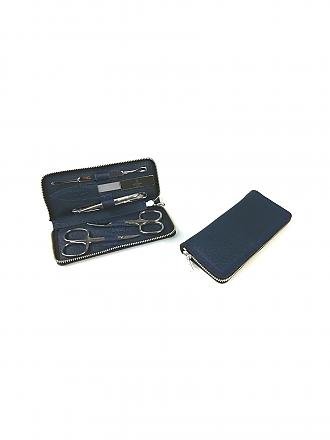 HAMMANN | Set de manicura de cuero (Azul oscuro / 5 piezas)