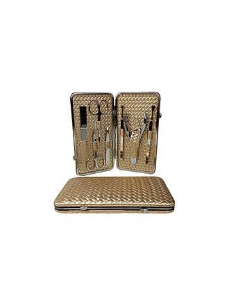 HAMMANN | Set de manicura de cuero (Oro / 7 piezas)