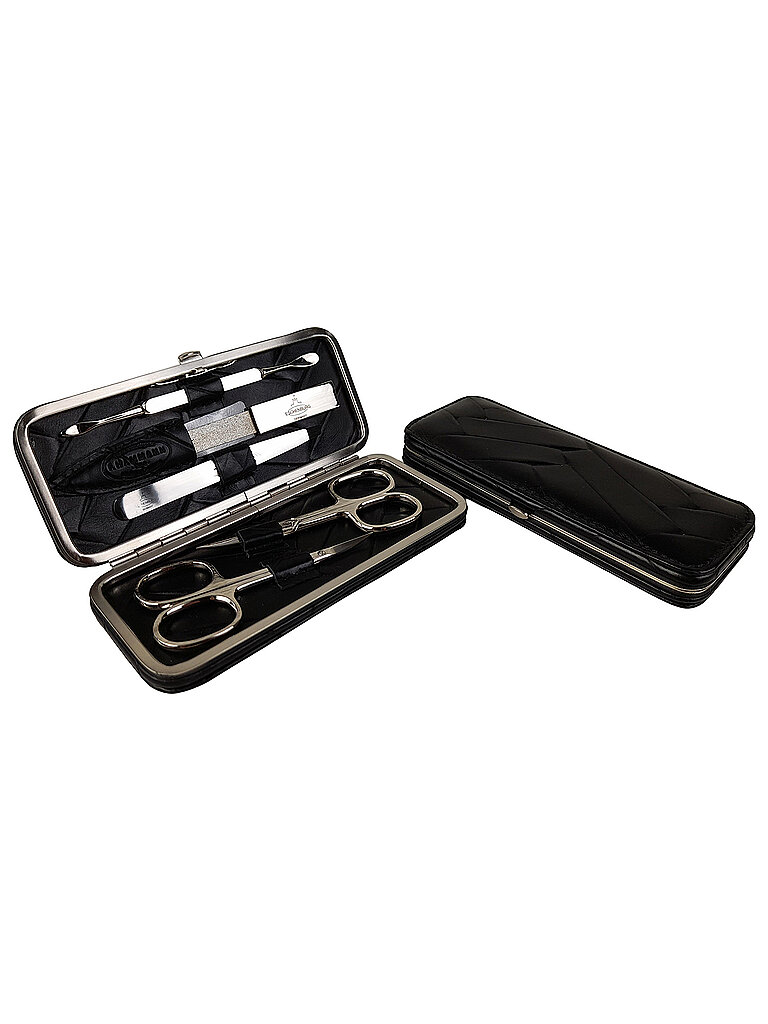 HAMMANN Set de manicura de cuero (negro, 5 piezas)