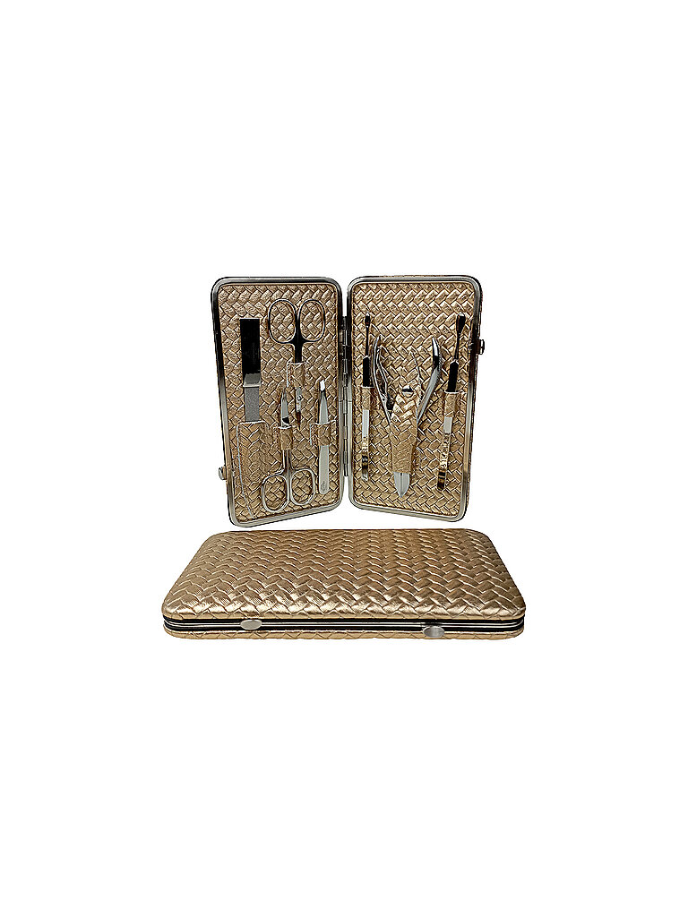 HAMMANN Set de manicura de cuero (Oro / 7 piezas)