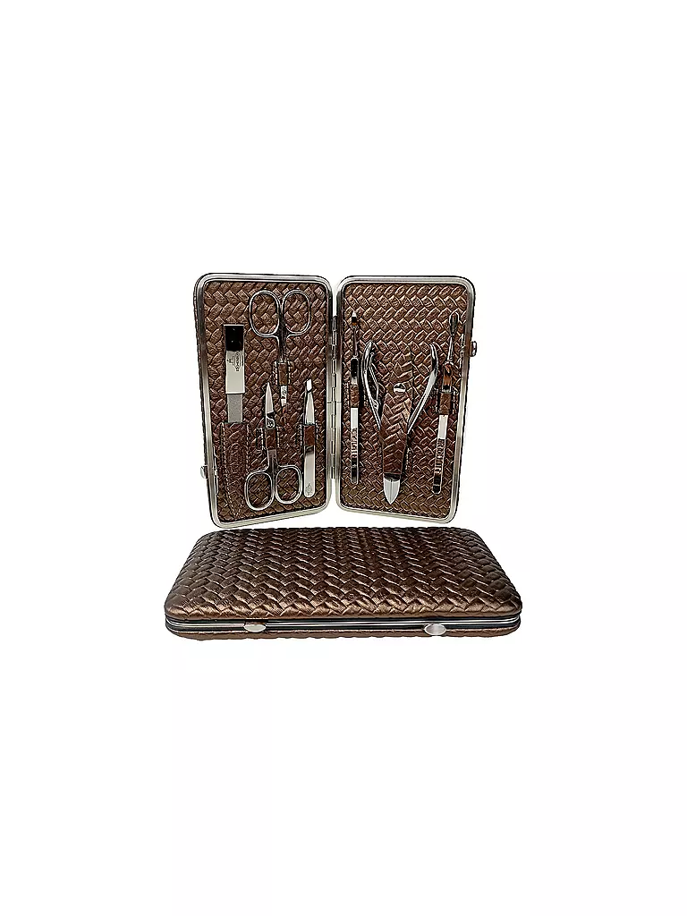 HAMMANN | Set de manicura de cuero (Bronce / 7 piezas) | Cobre