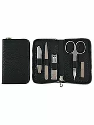 HAMMANN | Set de manicura de cuero (negro, 5 piezas) | Negro