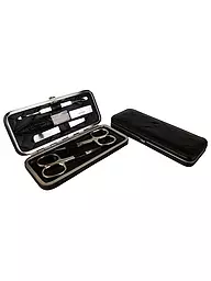 HAMMANN | Set de manicura de cuero (marrón, 5 piezas) | Negro