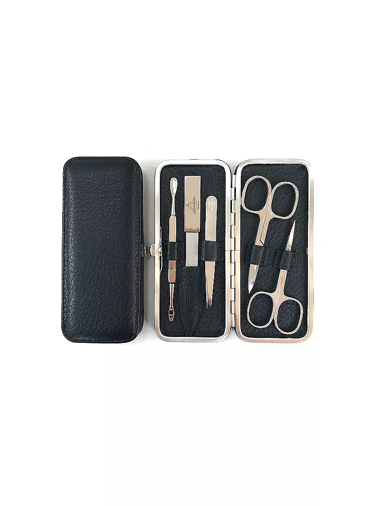 HAMMANN | Set de manicura de cuero (Negro, 5 piezas) | Negro