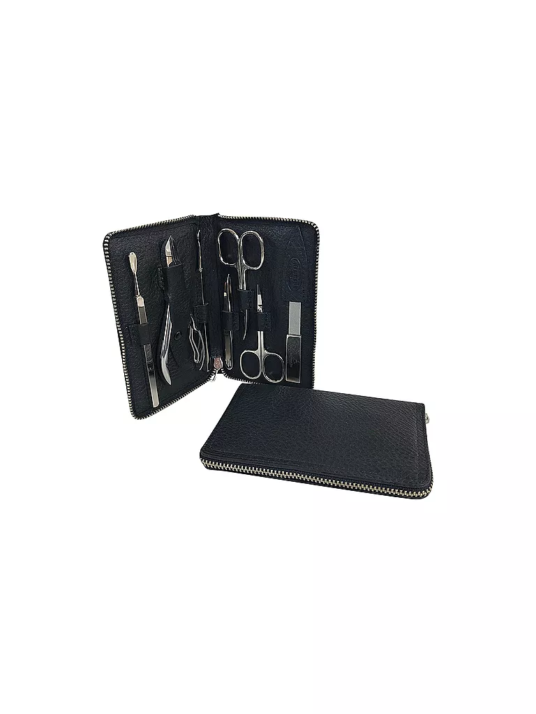 HAMMANN | Set de manicura de cuero (Negro, 7 piezas) | schwarz