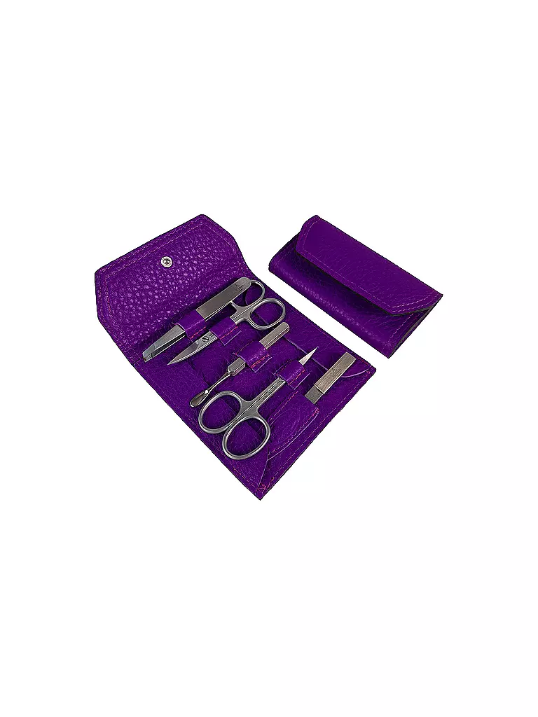 HAMMANN | Set de manicura de cuero (Orquídea, 5 piezas) | Lila