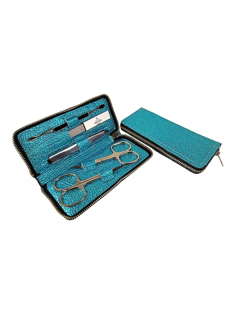 HAMMANN | Set de manicura de cuero (Turquesa, 5 piezas) | Turquesa