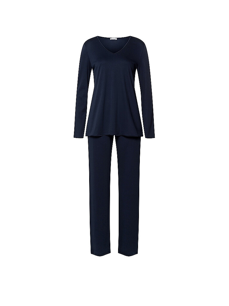 HANRO Pijama Marca: HANRO Color: azul oscuro Categorías: Moda, Mujer Longitud de la manga: Manga larga Escote: Cuello en V Material: Algodón azul oscuro